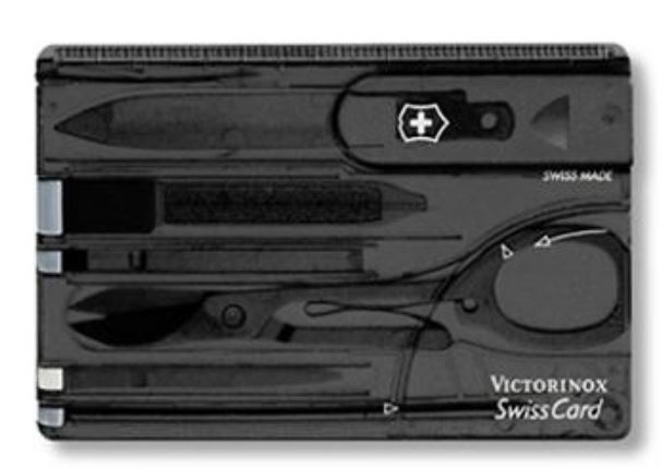 Victorinox Swisscard Trans. Zwart. 10f