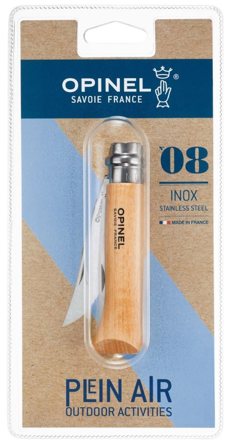 Opinel No.8 RVS Inox zakmes - Beukenhout