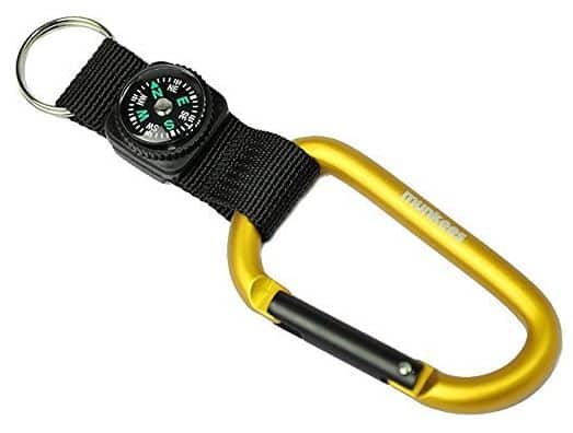 Munkees Carabiner 8 mm with Strap, Compass & Keyring