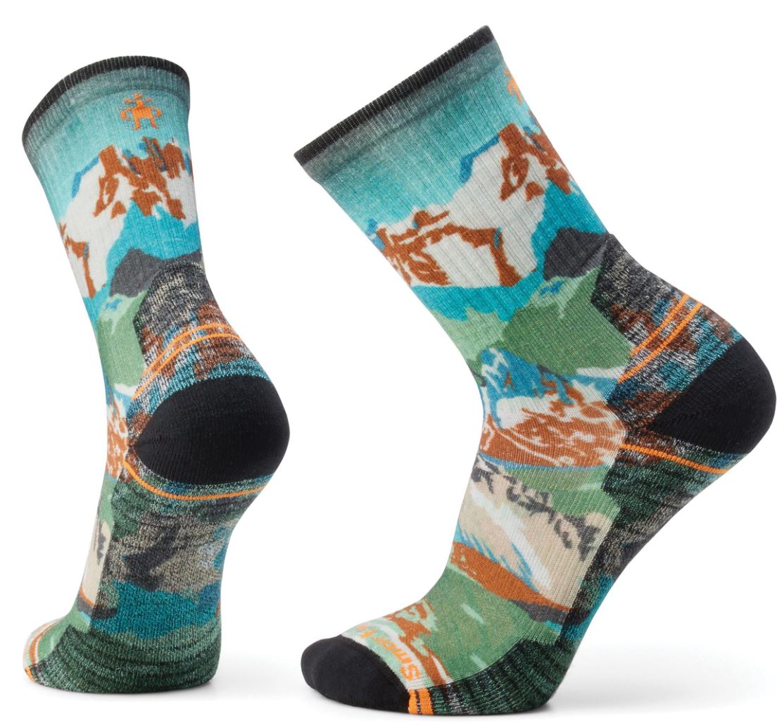 Smartwool Hike Light Cushion Alpine Trail-Print Crew wandelsokken