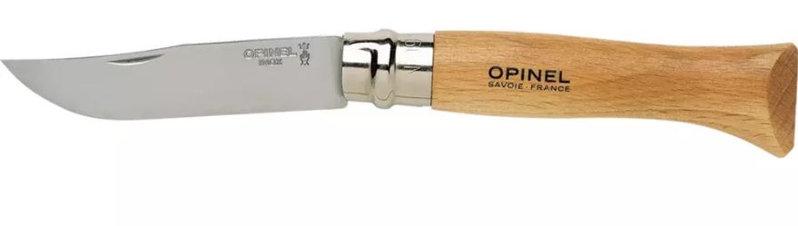 Opinel No.9 RVS Inox zakmes in blister - Beukenhout