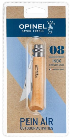 Opinel 11. No.8 RVS Inox zakmes - Beukenhout