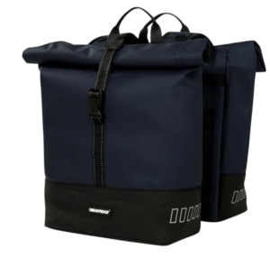 Urban Proof fietstas dubbel Rolltop bag recycled blauw 38L